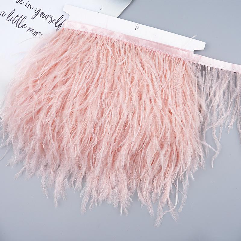 Diy Handmade Accessories Colorful Ostrich Feather Cloth Edge Decorative Accessories Clothing Accessories Wedding Skirt