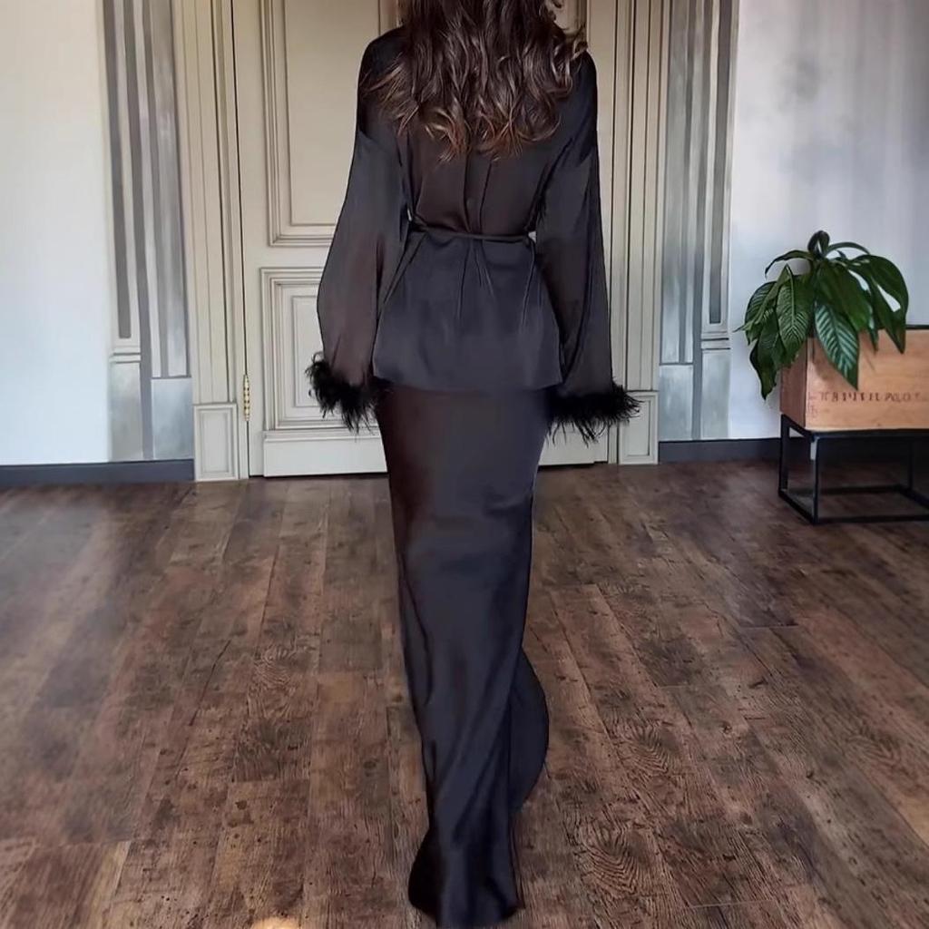 Европейское и американское сексуальное велюровое повседневное платье с длинным рукавом для женщин