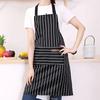Striped Chef Cooking Apron Halter Apron With 2 Pockets Men Woman Restaurant Kitchen Baking Work Apron Kitchen Supplies
