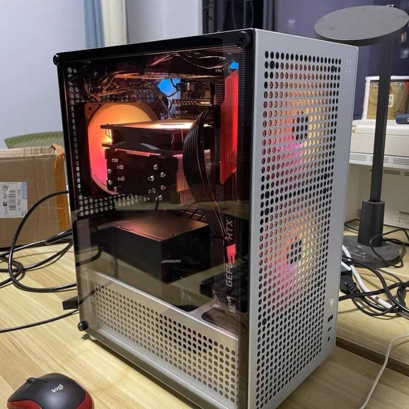 Полностью алюминиевый корпус C1S MATX Блок питания ATX Настольный компьютер высотой 161 мм с воздушным охлаждением и C-портом