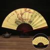 Wooden Handle 33.33CM Folding Fan Ancient Large Silk Fan Classical Hand Fan