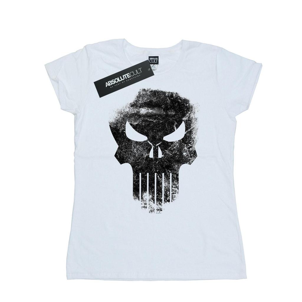 Marvel Womens/Ladies The Punisher Distrressed Skull Cotton T-Shirt