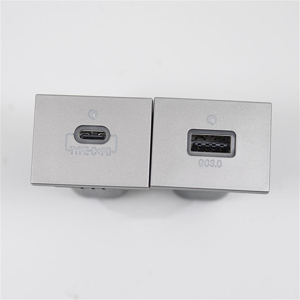 Панельная розетка USB-A QC3.0 и USB-C PD для быстрой зарядки, аксессуары для монтажа на панель, подходит для Ford Focus MK2 2005-2009