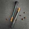 Double Head Coffee Grinder Cleaning Brush Soft &Hard Bristle Durable Coffee Powder Cleaning Brush Aluminum Handle