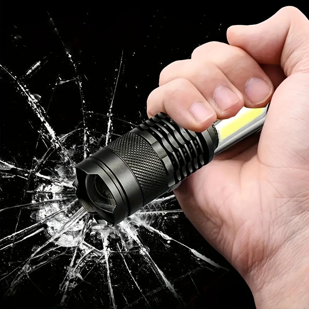 Mini LED Flashlight Zoomable Rechargeable Torch XPE+COB Side Light Emergency Flash Lamp For Outdoor Camping Lighting Lantern