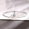 Стерлингового серебра S925 Серебряный браслет Женский изысканный браслет с крыльями насекомых, инкрустированный цирконом, двухслойный маленький браслет со стрекозой