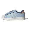 Adidas Originals Superstar Fabric Lightweight Comfortable Durable Shock Absorption Low-Top Kids Skate Shoes Kids Sneakers Blue IH3291