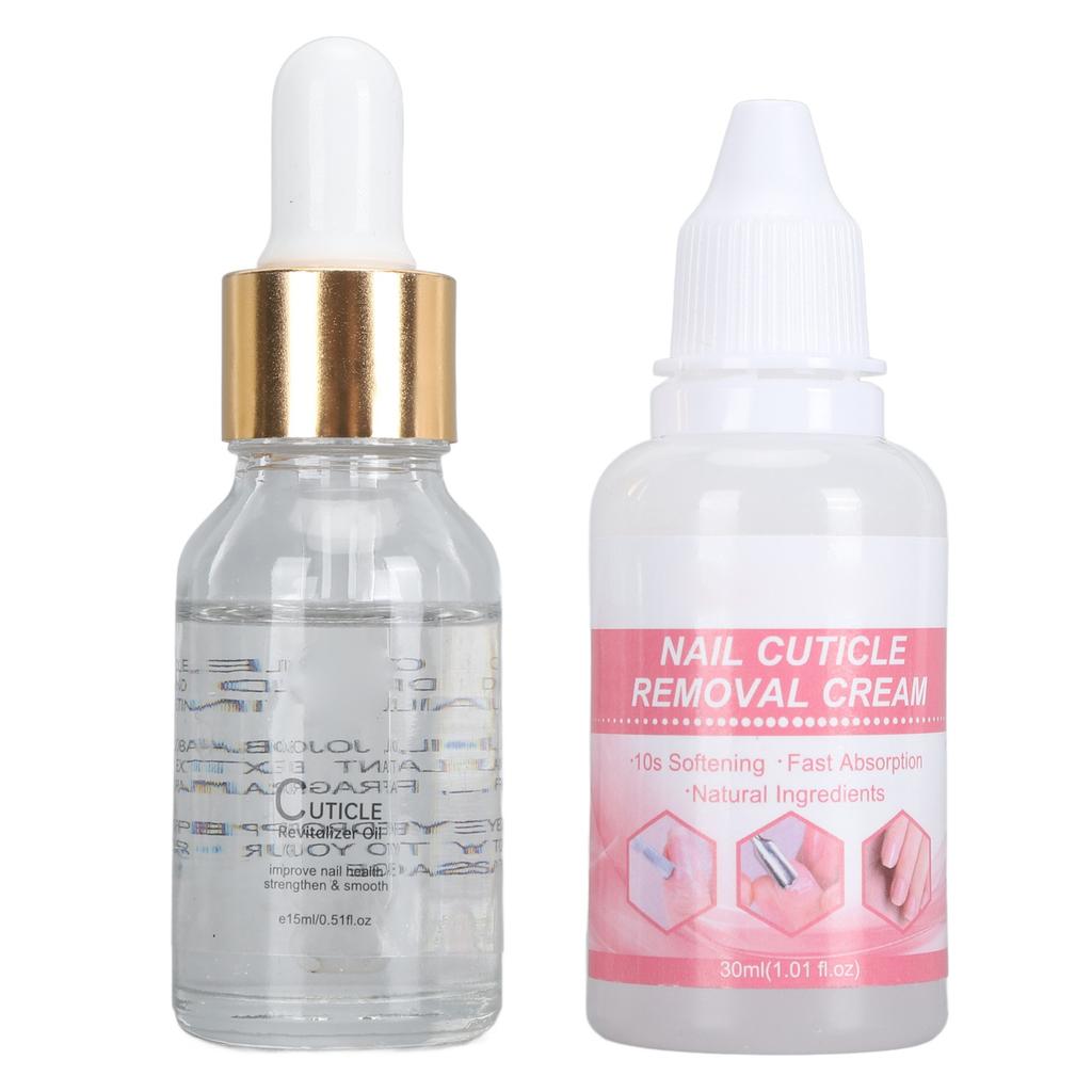 Nail Cuticle Care Kit Eliminate Dead Skin Moisturizing Cuticle Oil Cream with Steel Pusher LS152 3