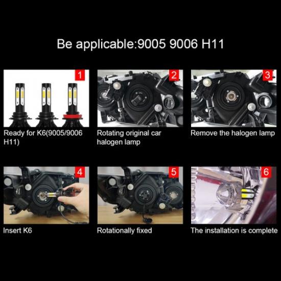 9005 LED Headlight Bulbs Conversion Kit High Beam White For Ford Edge 2015-2020