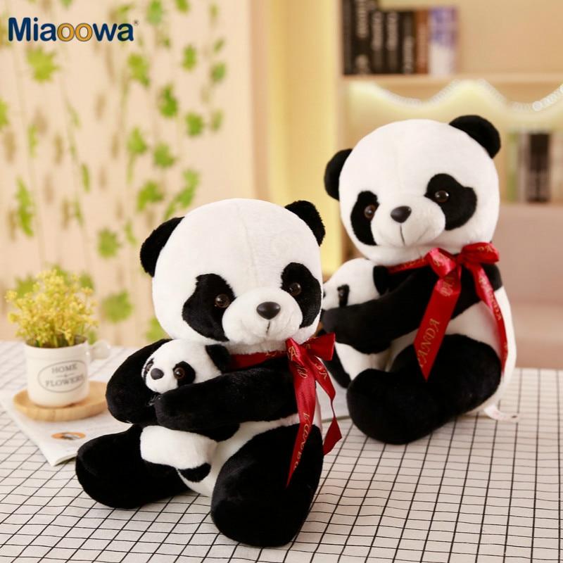 Adorable Father Baby Panda Plush Toys Stuffed Animal Bear Doll Cartoon Soft Pillow Kawaii Dolls Girls Lover Birthday Gifts