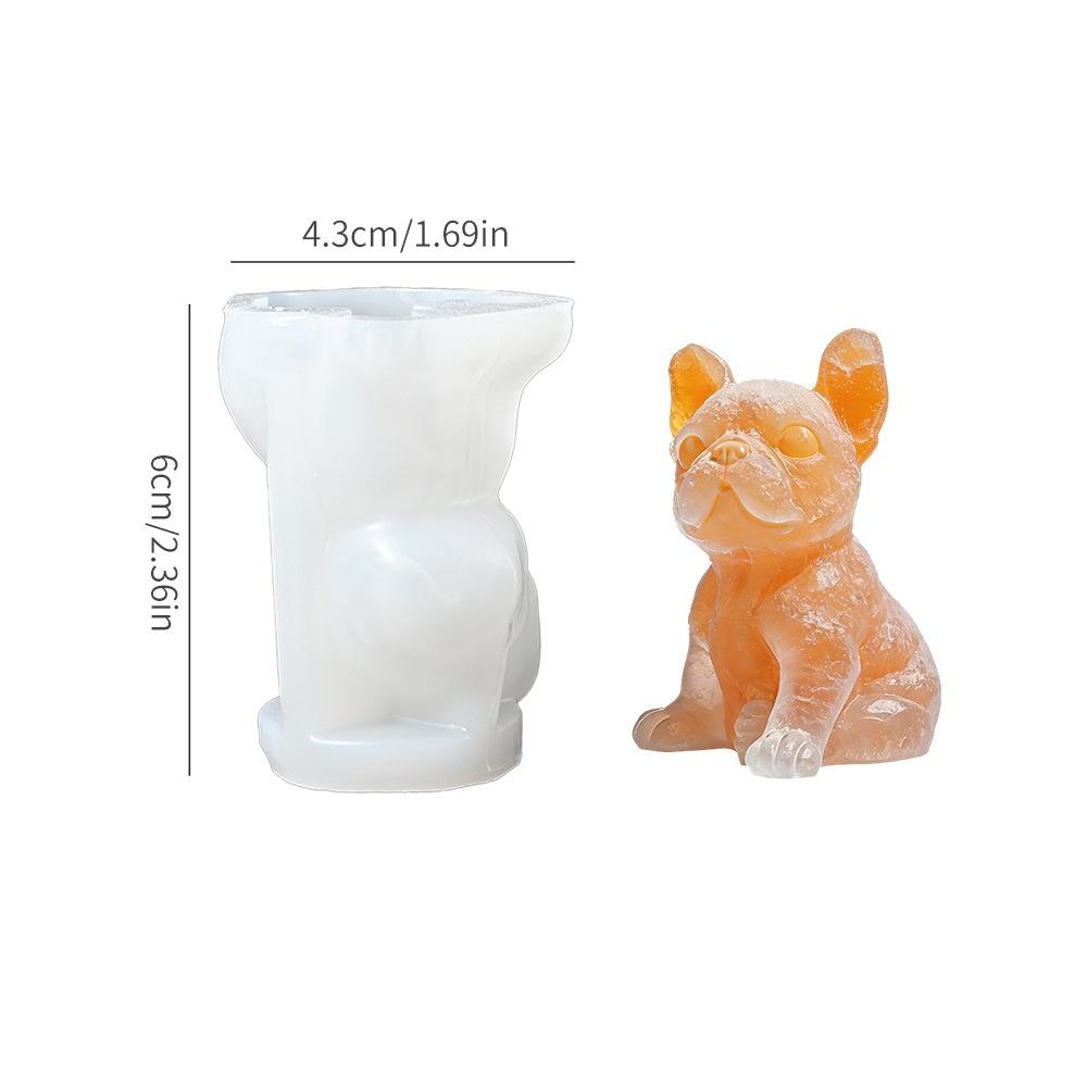 3D Силиконовая форма для кубиков льда с французским бульдогом, форма для конфет, шоколада, мыла в форме животного, милая собака для кофе, виски, коктейлей