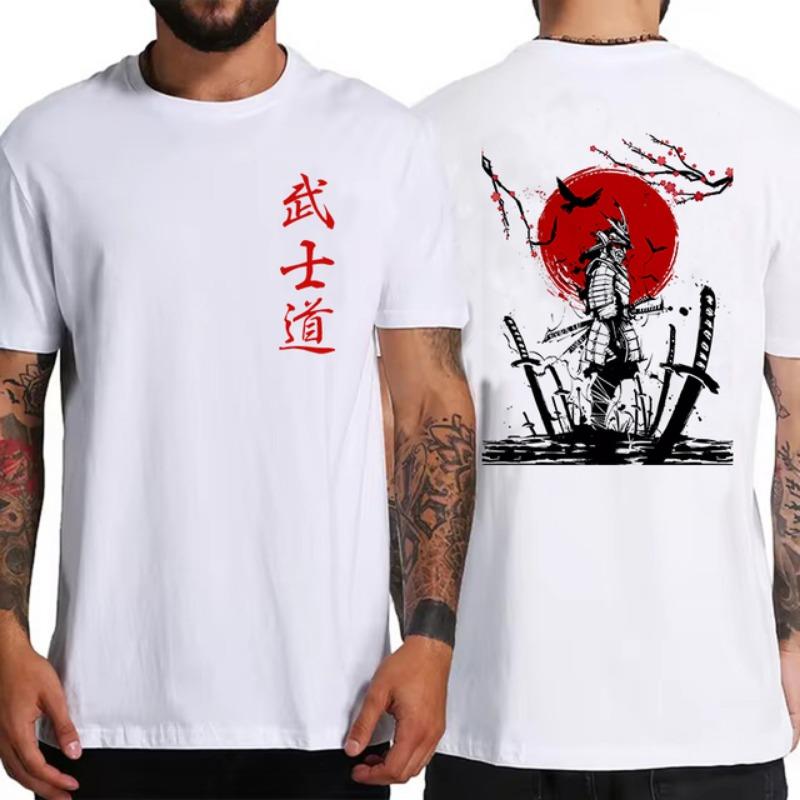 Мужская футболка Japan Samurai Spirit в японском стиле с 3D-принтом на спине, свободные топы большого размера, футболка для мужчин, подарочная футболка унисекс