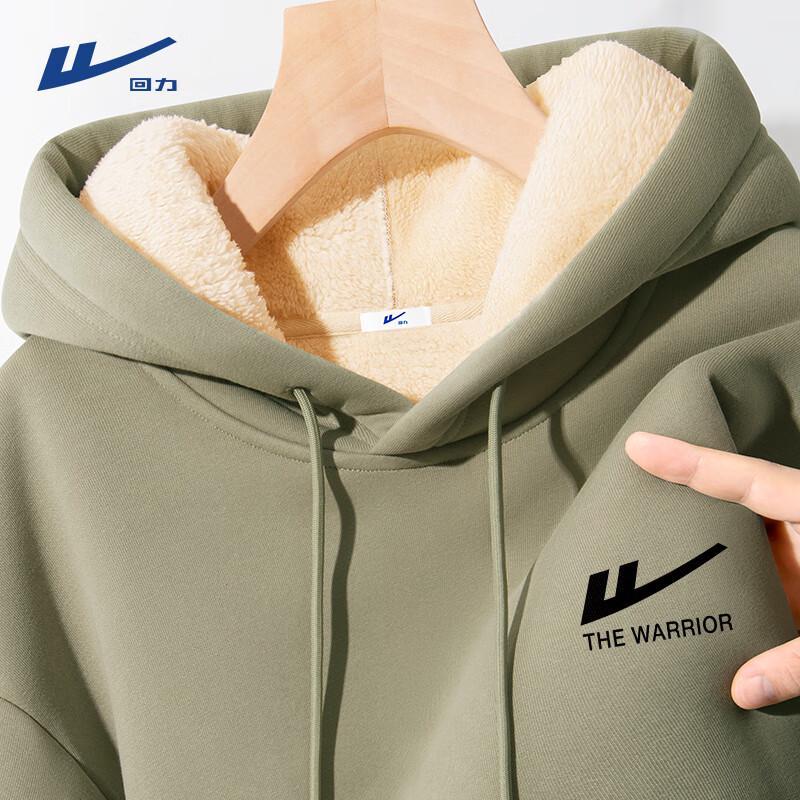 Warrior Men's Winter Thickened Lamb Velvet Hooded Sweatshirt