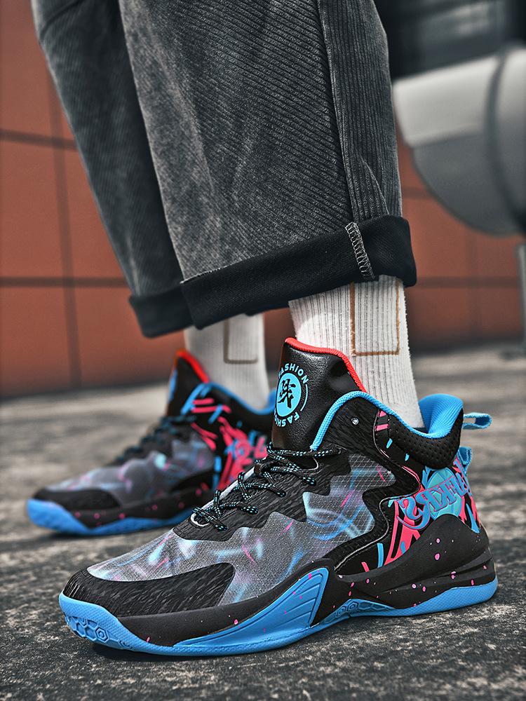 Мужские баскетбольные кроссовки детские трендовые студенческие практичные кроссовки молодежные цементные износостойкие кроссовки 058