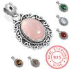 Подвеска из стерлингового серебра 925 пробы, женская бижутерия ручной работы, подарок на День благодарения, малахит, лунный камень, розовый кварц, красный камень, дымчатый топаз, тигровый глаз