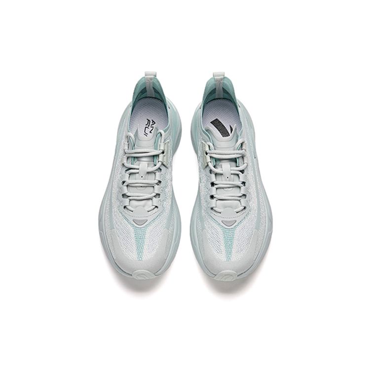 Anta Fabric Speed Low Top Running Shoes Women Sneakers White Gray Green 922125536-5