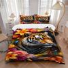 3pcs Tiger Portrait Duvet Cover Set -Includes 1 Duvet Cover and 2 Pillowcases, No Quilt Core, All-Season Home Decor  yy251111093