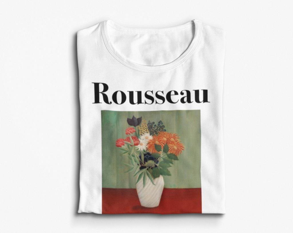 Henri Rousseau Art T-shirt: China Asters & Tokyos Bouquet