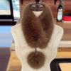 Thickened Winter Scarf Solid Color Faux Fox Fur Collar Neck Warmer Scarf  Cold Weather Accessories