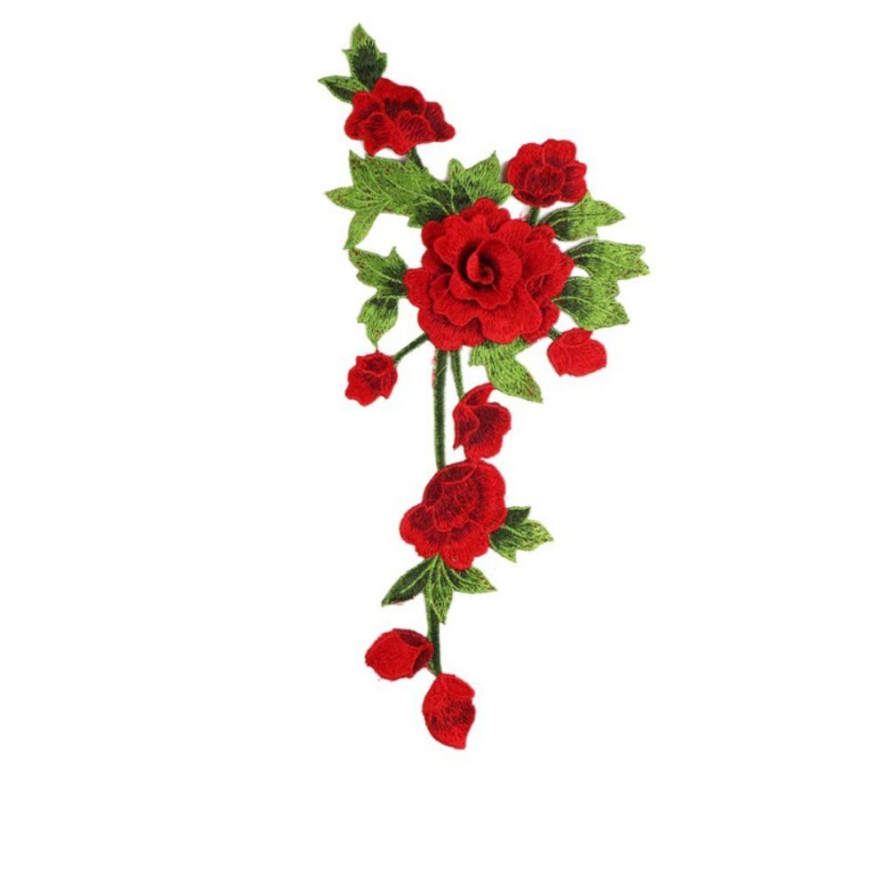 3D Trimmings Rose Floral Peony Garment Flower Embroidery Applique Clothes Accessories Patch