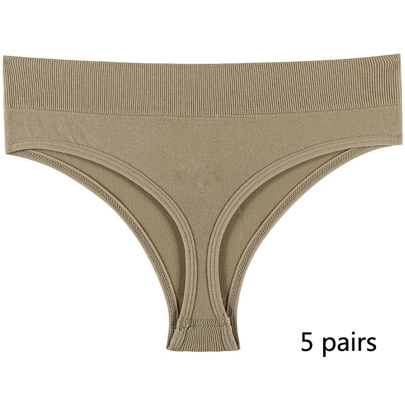 Спортивное нижнее белье для девочек, бесшовные сексуальные невидимые трусики со средней талией для девочек, однотонные удобные спортивные трусики с надписью «T» для женщин