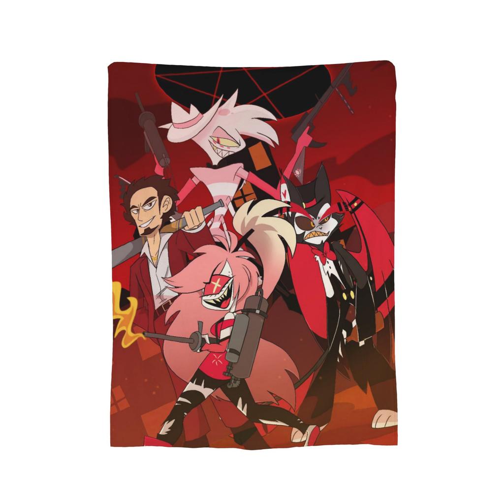 Cartoon Hazbins Hotels Vox Blanket Flannel Printed Multi-function Super Warm Throw Blanket for Bedding Car Rug Piece