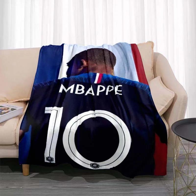 Узорчатое одеяло Kylian Mbappé, модное фланелевое дышащее теплое покрывало для кровати, дивана, мягкое покрывало для путешествий, креативный подарок