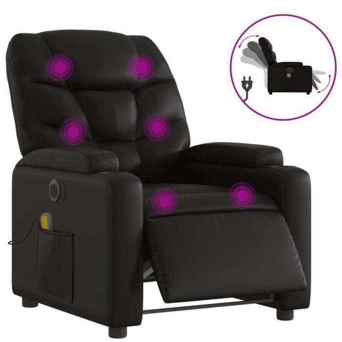 VidaXL Fauteuil de Massage Inclinable Électrique, Chaise de Relaxation avec Dossier et Repose-pied Réglables, Siège de 3204651