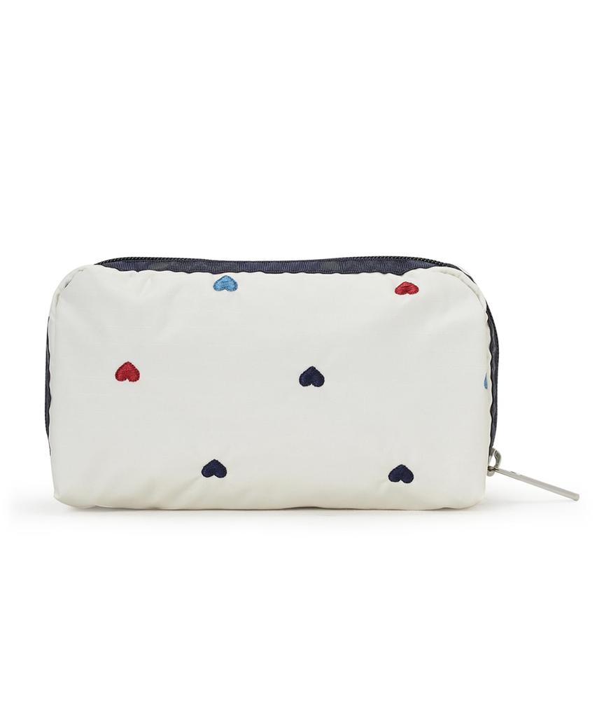 Косметичка ПРЯМОУГОЛЬНАЯ Вышивка Сердечко [LeSportsac] [Официальный] КОСМЕТИЧКА/6511/Трехцветный