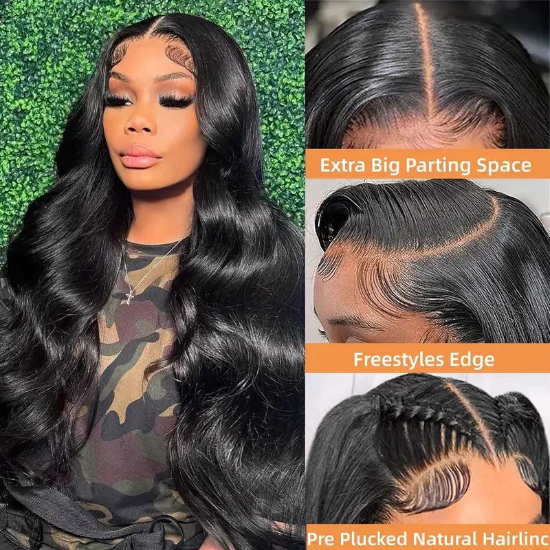 13 * 4 Front Lace Wig Women's Big Wave Wig Long Curly Hair Fluffy Natural Full Headgear