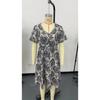 Women's Dress Summer Fashion Printed V Neck Short Sleeve Loose Dresses