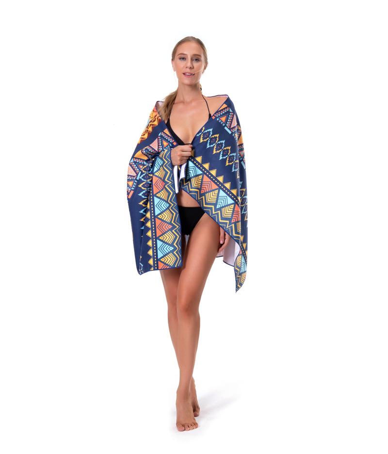 Microfiber absorbent quick-drying double-sided velvet beach towel, bath towel beach towel