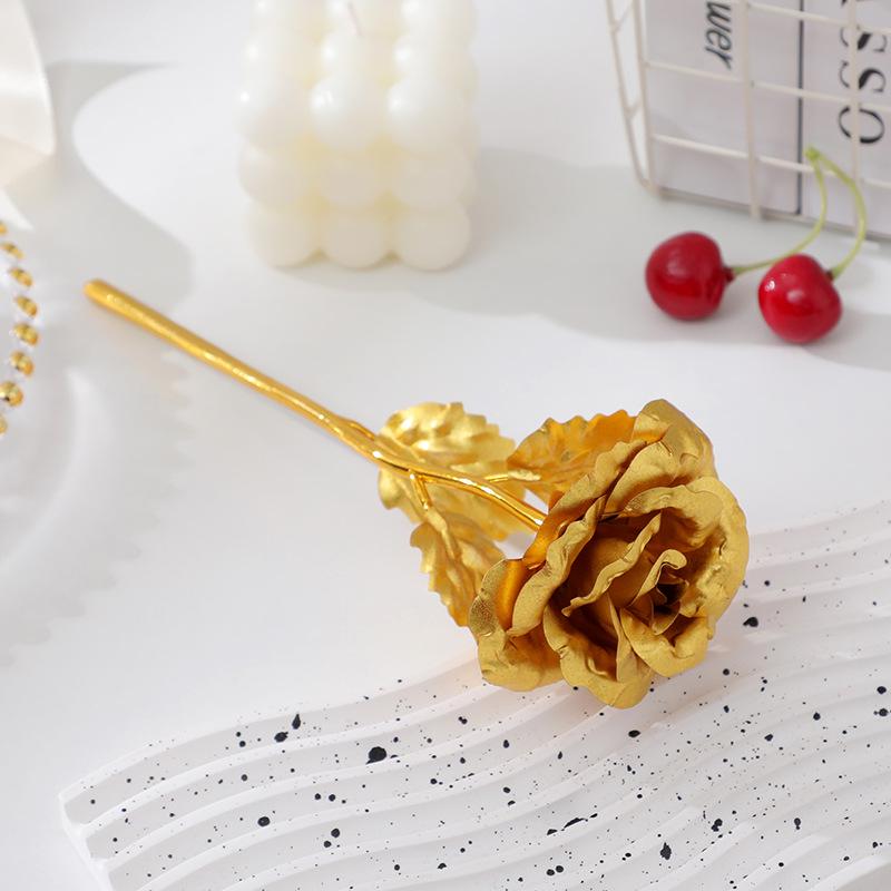 Роза из 24-каратной золотой фольги Светящийся букет: Сохраненные искусственные цветы на День святого Валентина, День матери и дни рождения