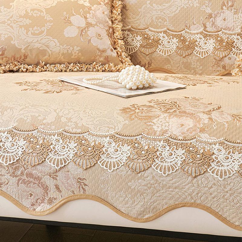 European Chenille Vintage Jacquard Embroidery Sofa Cover Anti-slip Seat Cushion Four Seasons General Luxury Sofa Cover Slipcover