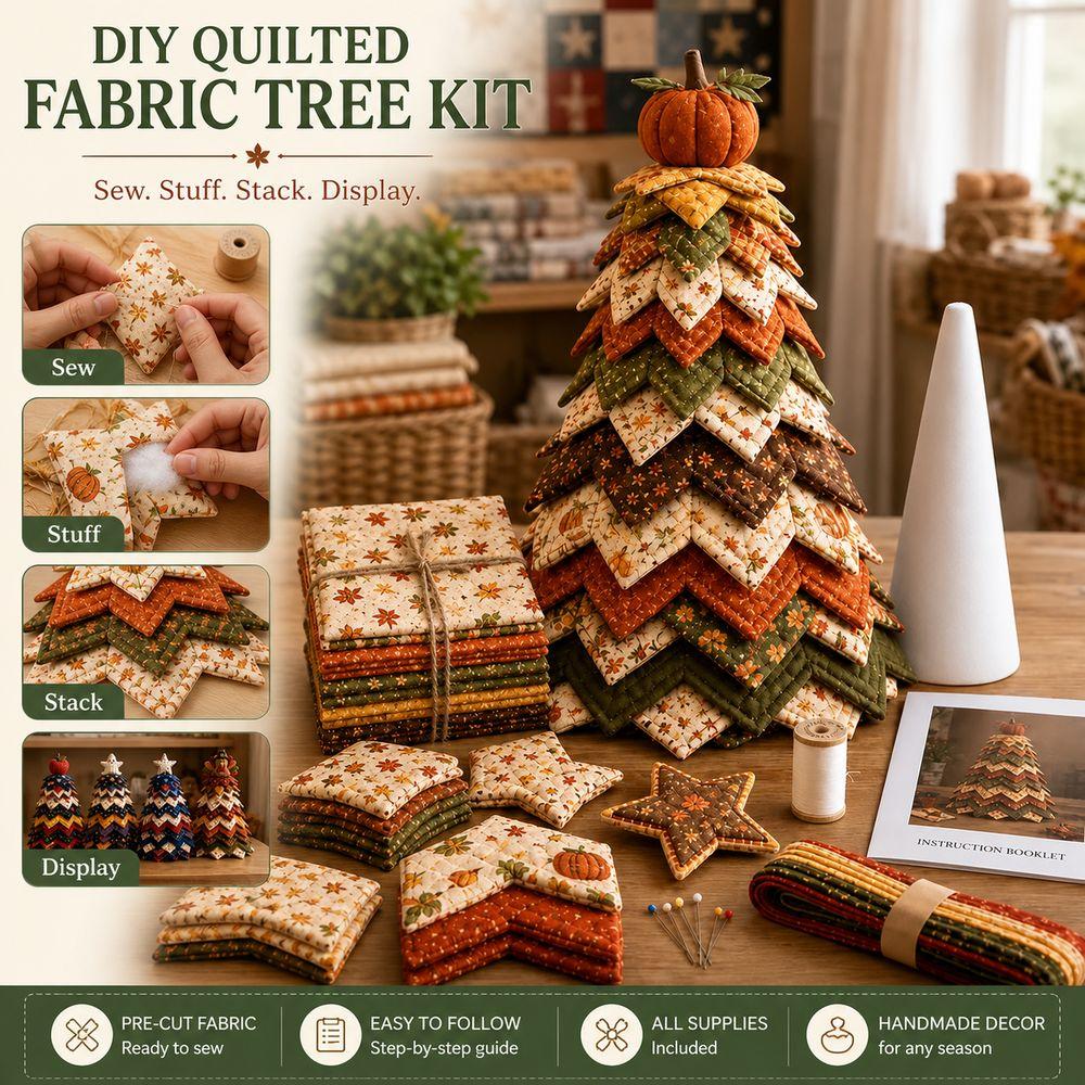 Fabric Fabric DIY Craft Set Christmas Tree Theme Fabric Sewing Kit Christmas Tree Sewing Kit