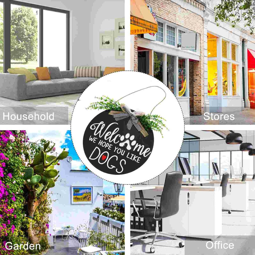 Номер дома Цветочные венки для входной двери Эмблемы Декор Круглый кулон для питомца Изящная приветственная табличка Бирка Украшение