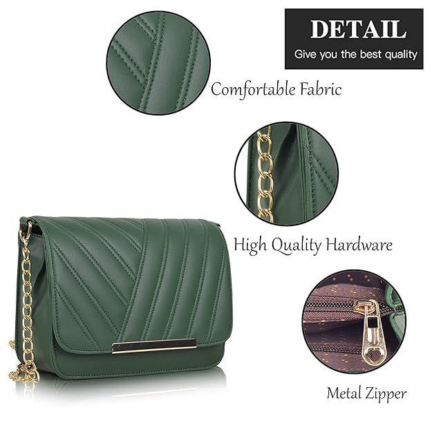 Стильная женская слинг-сумка через плечо из синтетической кожи с ремешком-цепочкой