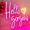 Hello Gorgeous Neon Sign LED Light Unique Shape Super Bright Energy-Saving USB Powered LED Light Sign Wall Art Decoration