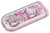 OSK Cutlery Hello Kitty Sakura with and Made In Sliding Dishwasher Easy To for Girls and Children Set, Design, Pull-Lid Trio, Chopsticks, Spoon, Fork,