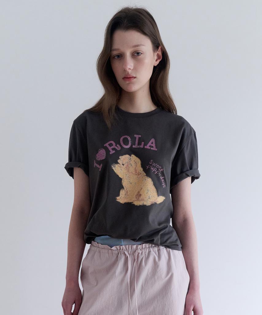 ROLAROLA I Love Rola Puppy Friends T-Shirt Charcoal