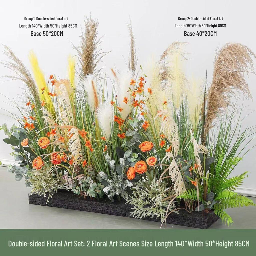 Artificial Reed Grass Clusters for Outdoor Hotel and Landscape Decoration - Floral Art Display