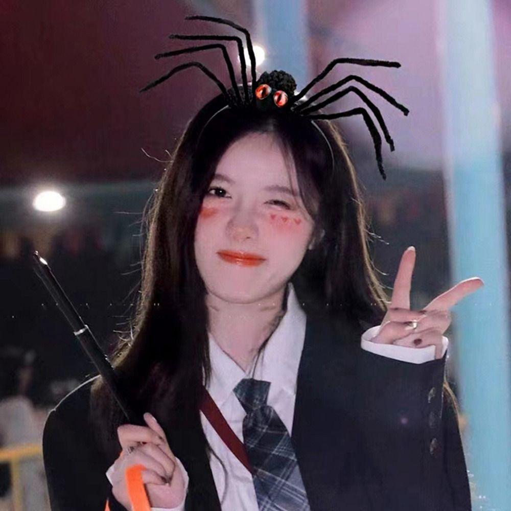 Plush Spider Halloween Headband Headwear Halloween Party Decorations Men