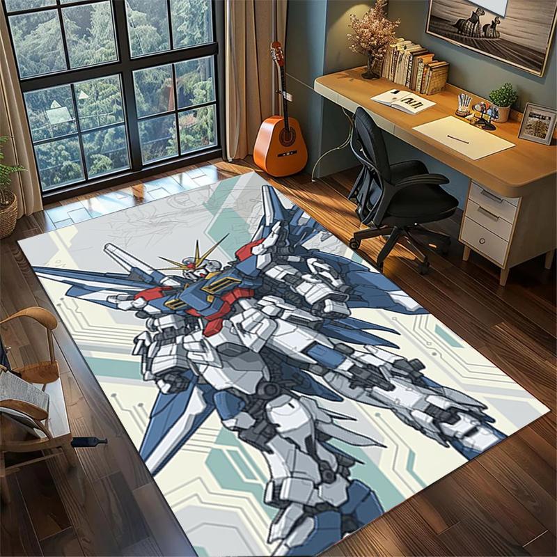 Non Slip Gundam Carpet Large Washable Area Rug for Gamer Room Bedroom Decor