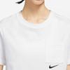 Nike Круглый вырез карман спортивная повседневная футболка с коротким рукавом женские топы белые DN4852-100