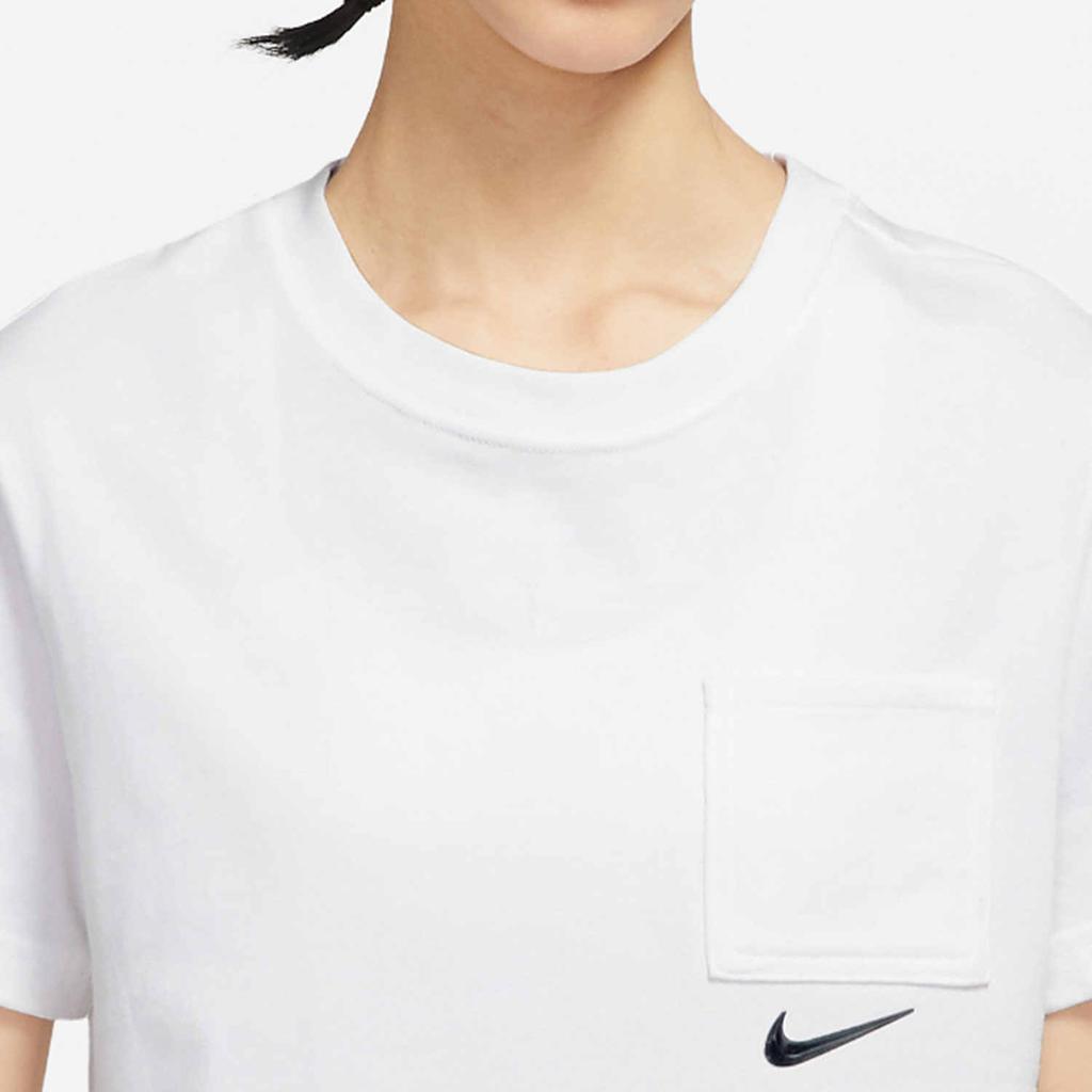 Nike Круглый вырез карман спортивная повседневная футболка с коротким рукавом женские топы белые DN4852-100