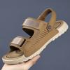 Men's Sandals Leather Summer Cowhide Beach Shoes 2025 New Car Wear Non-slip Dual-purpose Dad Men's Sandals