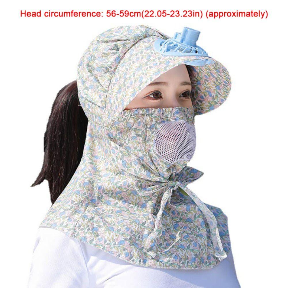 with Electric Fan Face Hood Hat Breathable Sunscreen Hat New Fan Camping Hat Outdoor