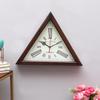 30 Cm Triangle Wall Clock, Brown Wood Frame Wall Decorative, Room, Living, Studies, Offices, Home Decor Best Item for Gift