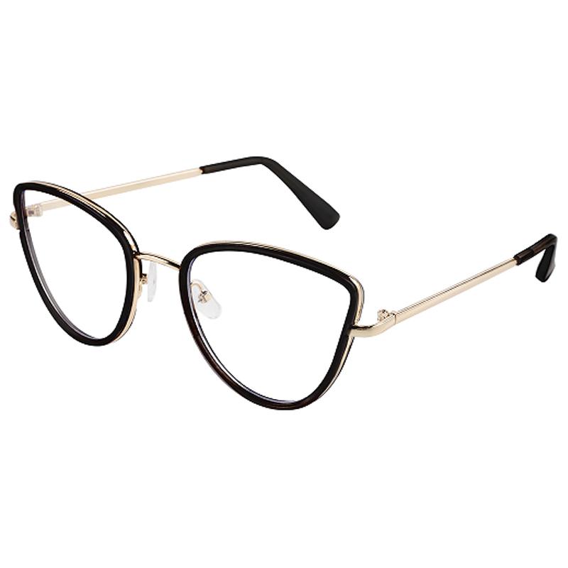 Anti Blue Light Fashionable Metal Cat Eye Flat Mirror New Ins Style Casual Trendy Cool Eyeglass Frame 81049