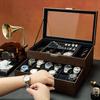 Walnut Grain Multi-Watch & Eyewear Storage Box